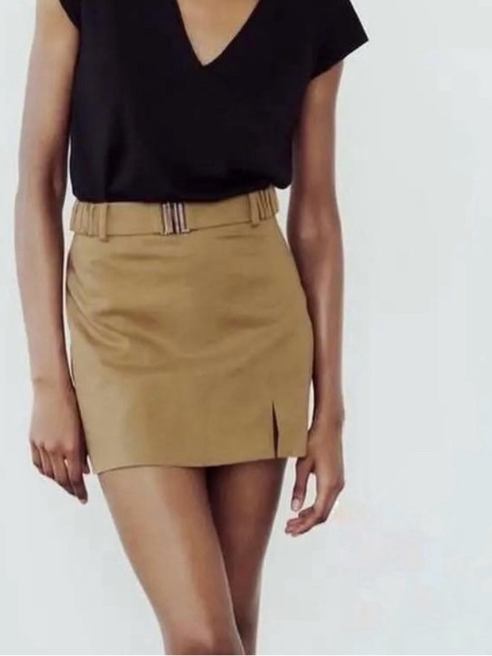 Zara Belted Linen with Front Slit Skort M
